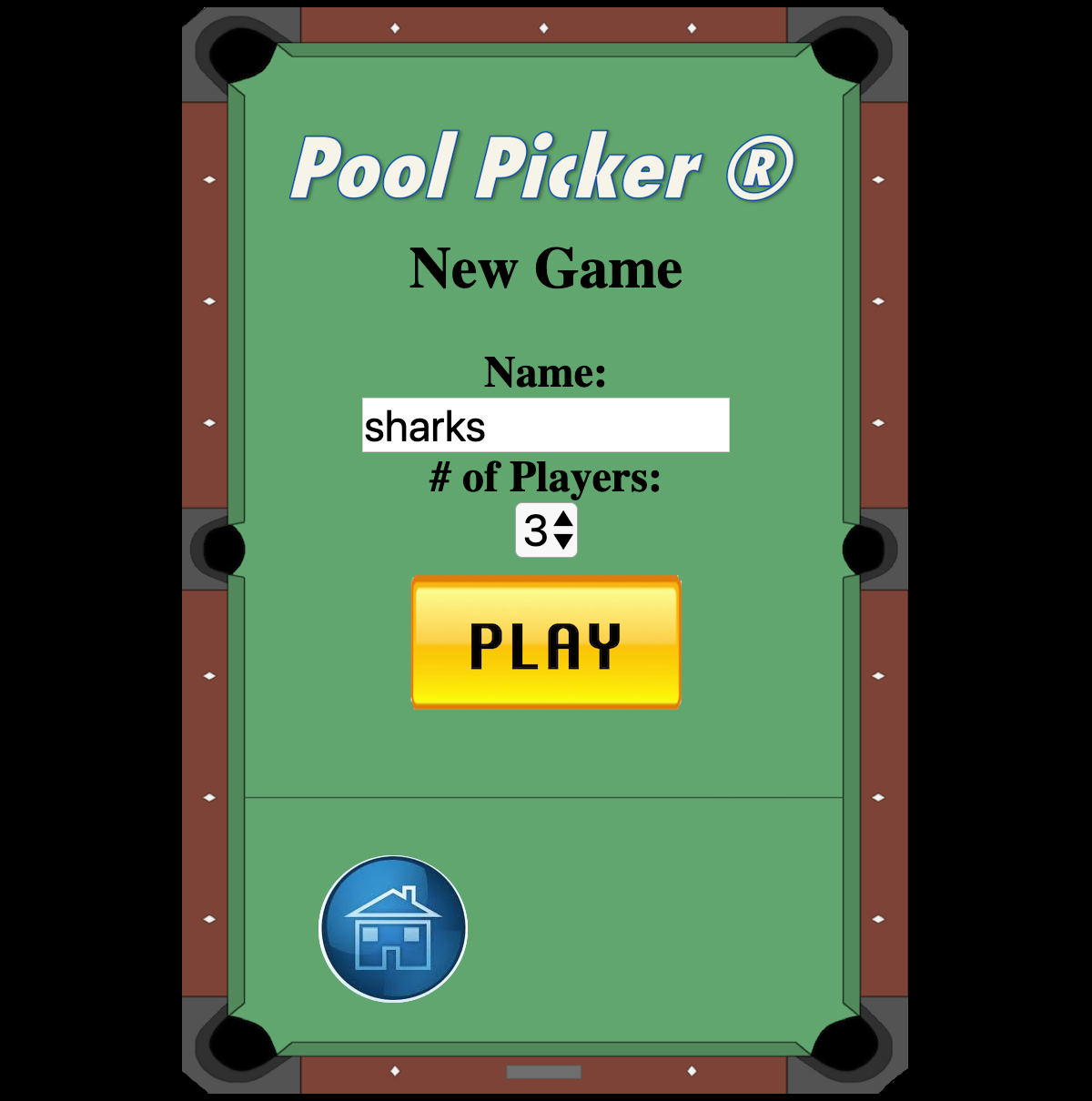 Pool Picker 2 - Create Game