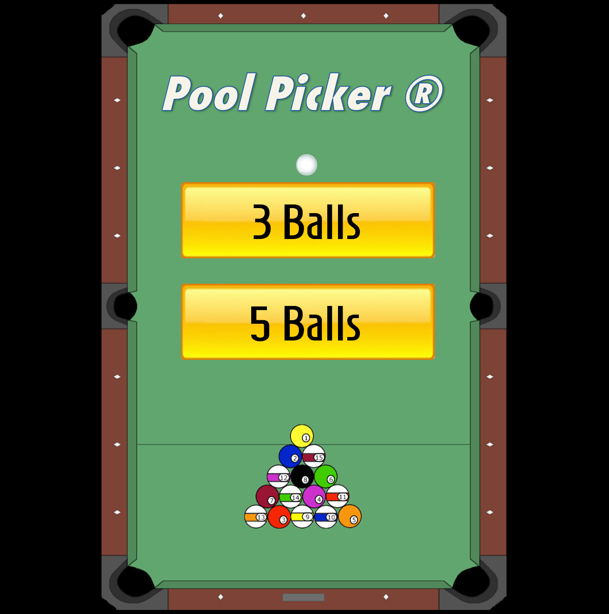 Pool Picker 2 - Menu
